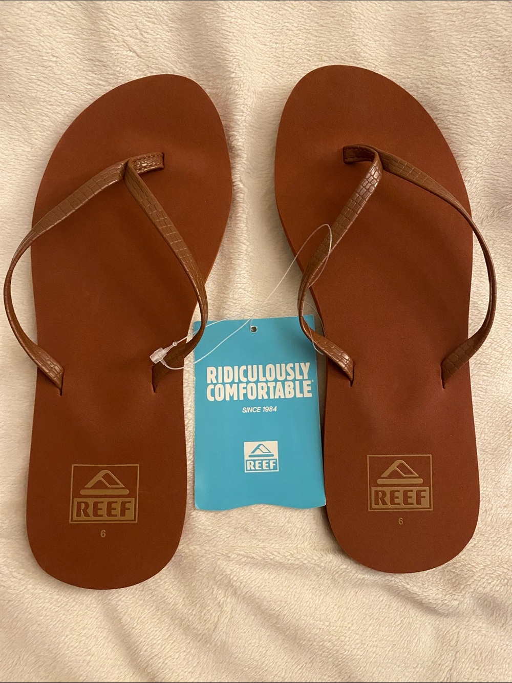 Reef Brunette Flip Flops with Textured Straps